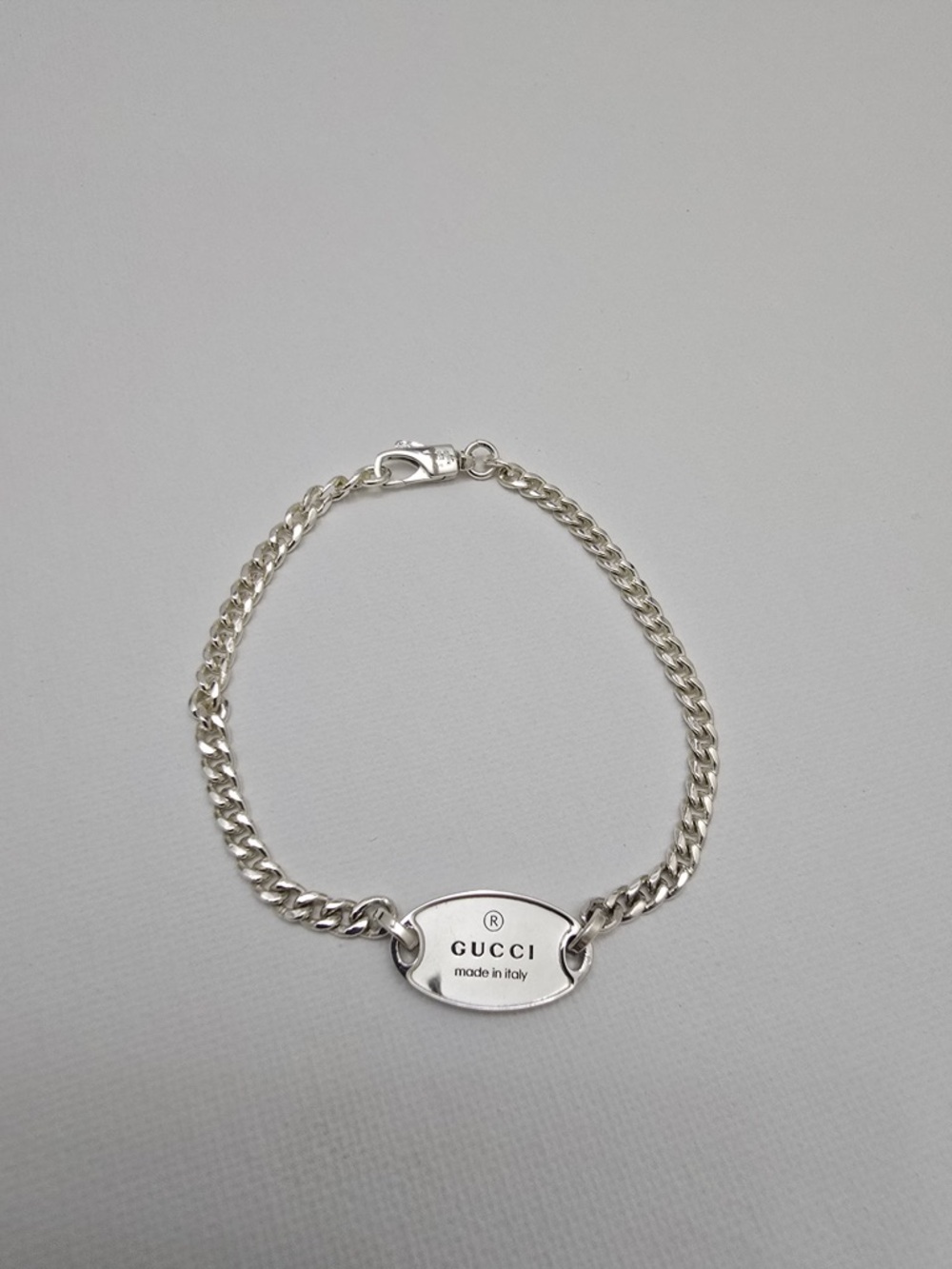Gucci Sterling Silver Trademark Link Bracelet size 18 - Picture 3 of 6